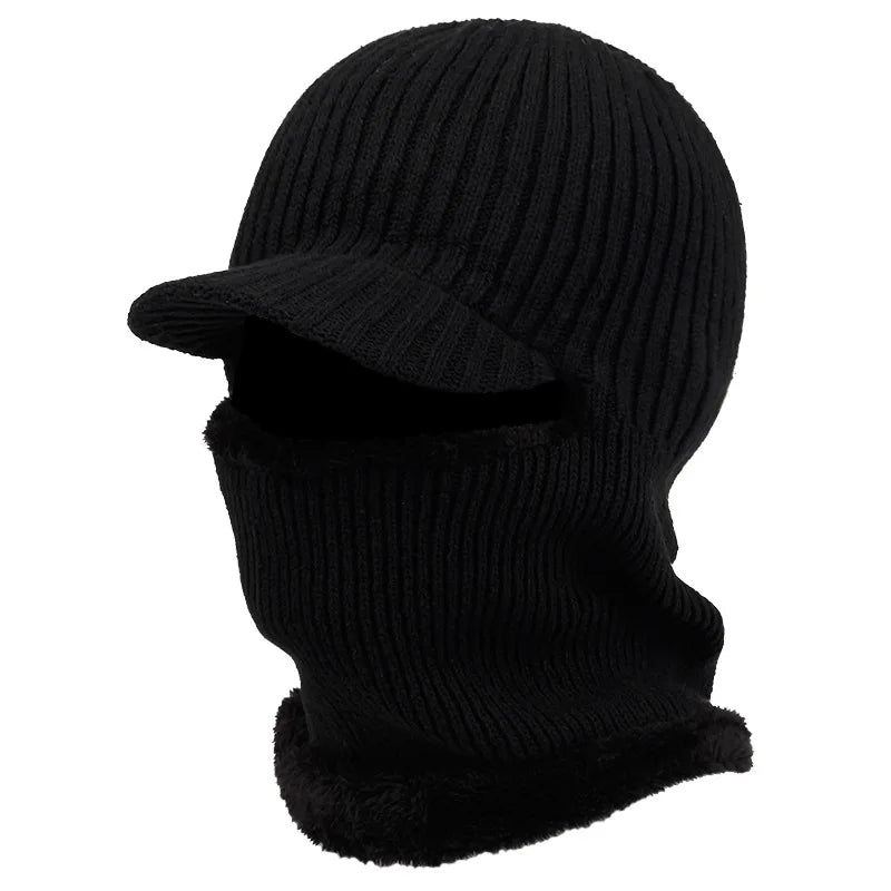 Hendrano™ Knit Balaclava Beanie with Visor and Plush Fleece Lining