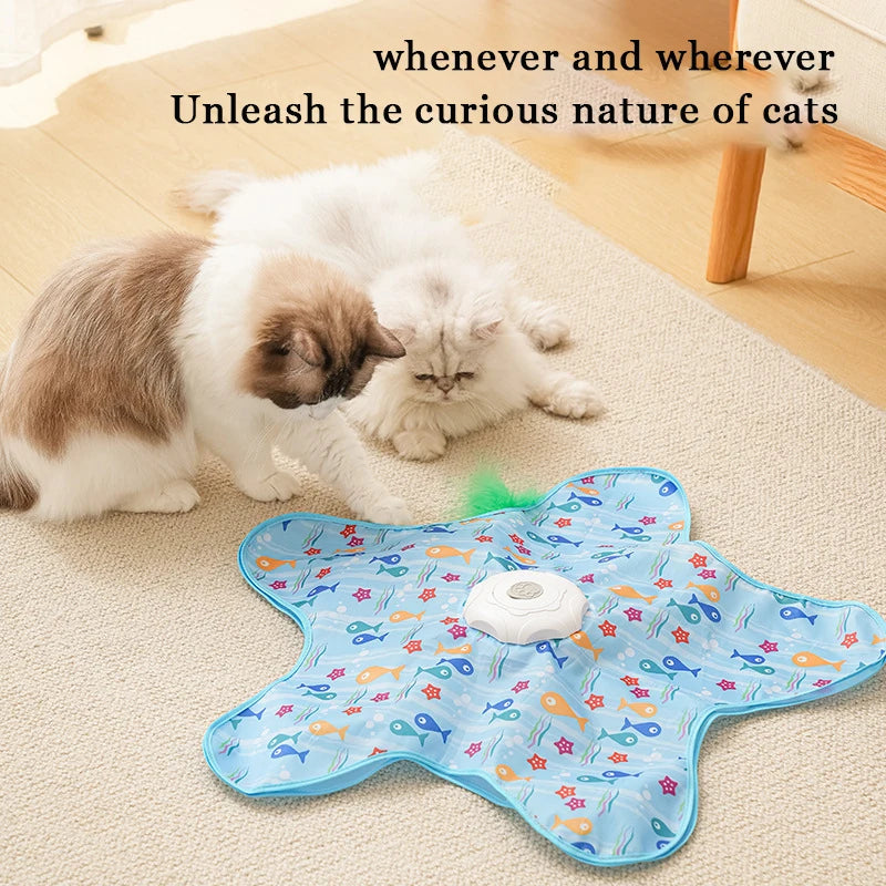 Interactive Hide and Seek Cat Toy with Moving Feather
