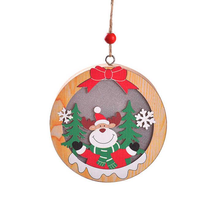 Hendrano™ Wooden Christmas Tree Hanging Light Box with Twine Loop