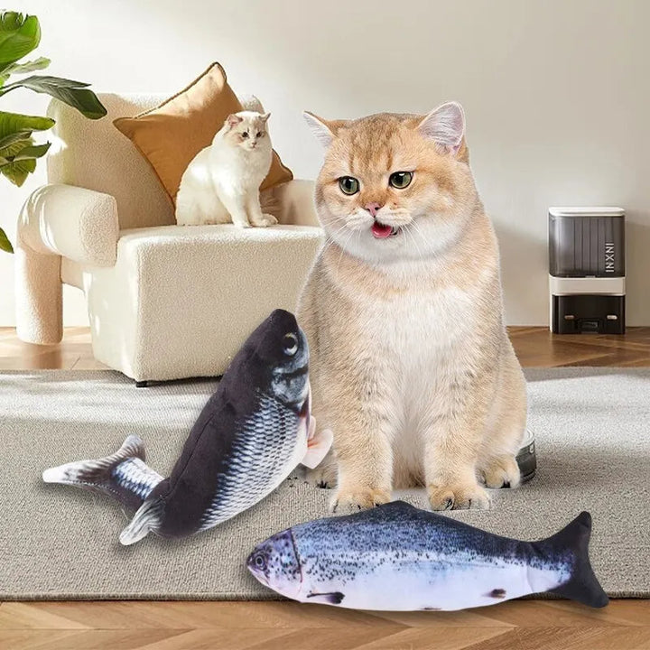 Flopping Fish Cat Toy, USB Rechargeable with Lifelike Wiggle