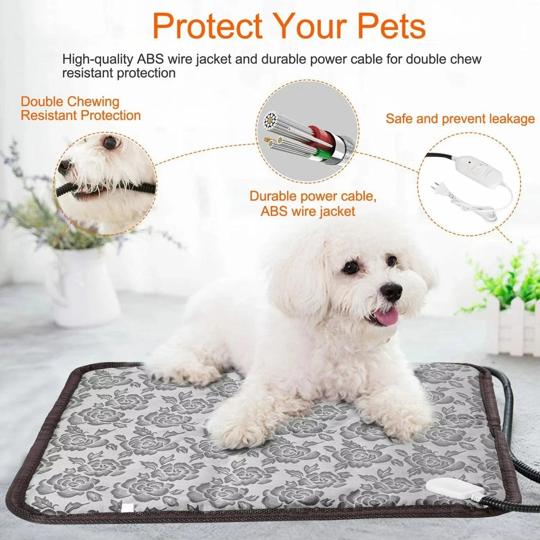 Electric Heated Pet Pad with Two Heat Settings and Chew-Proof Cord