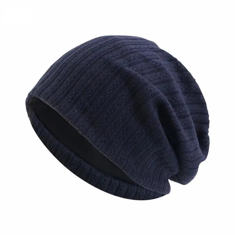 Wheat Pattern Double-Layer Cotton Beanie for Everyday Wear
