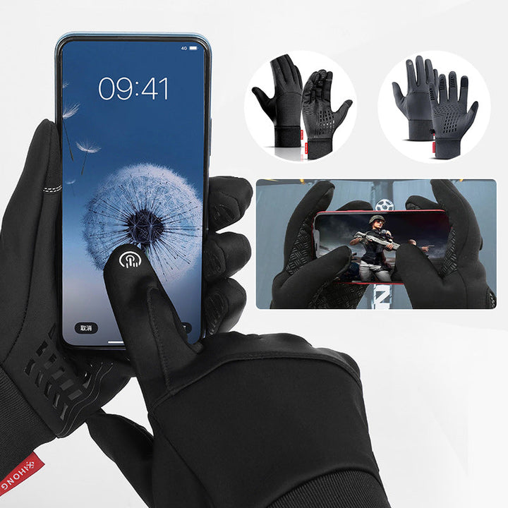 Water-Repellent Fleece-Lined Winter Gloves with Touchscreen
