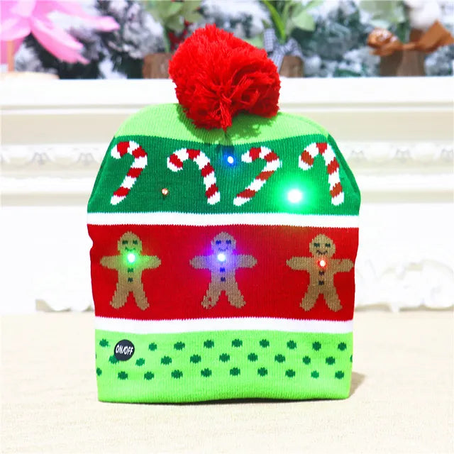 Hendrano™ Light-Up LED Knit Christmas Beanie for Kids &amp; Adults