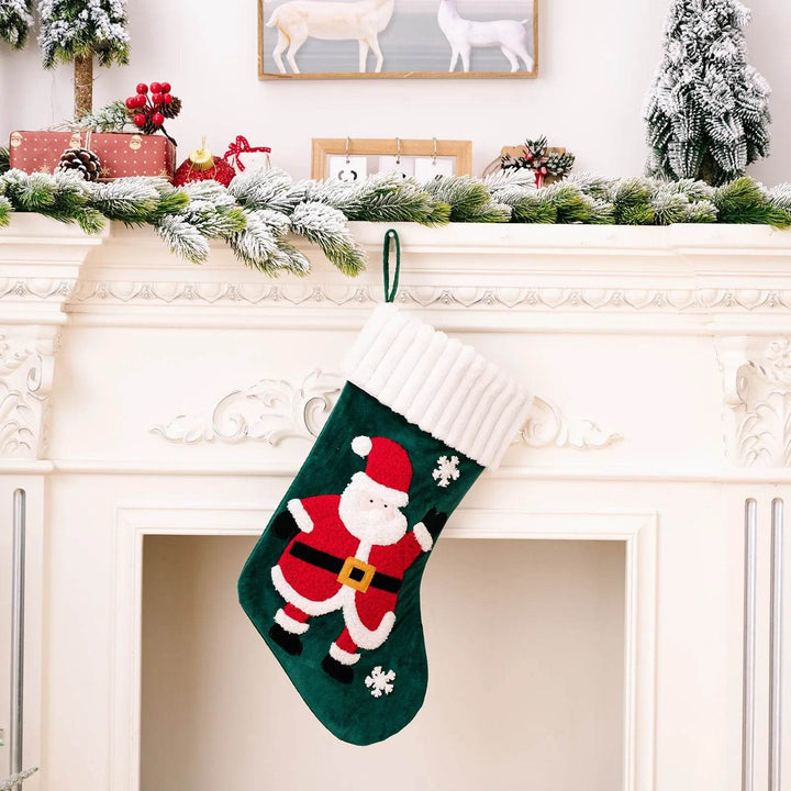 Gold Velvet Patch Christmas Stocking Ornament