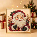 Framed Christmas diamond painting of Santa Claus