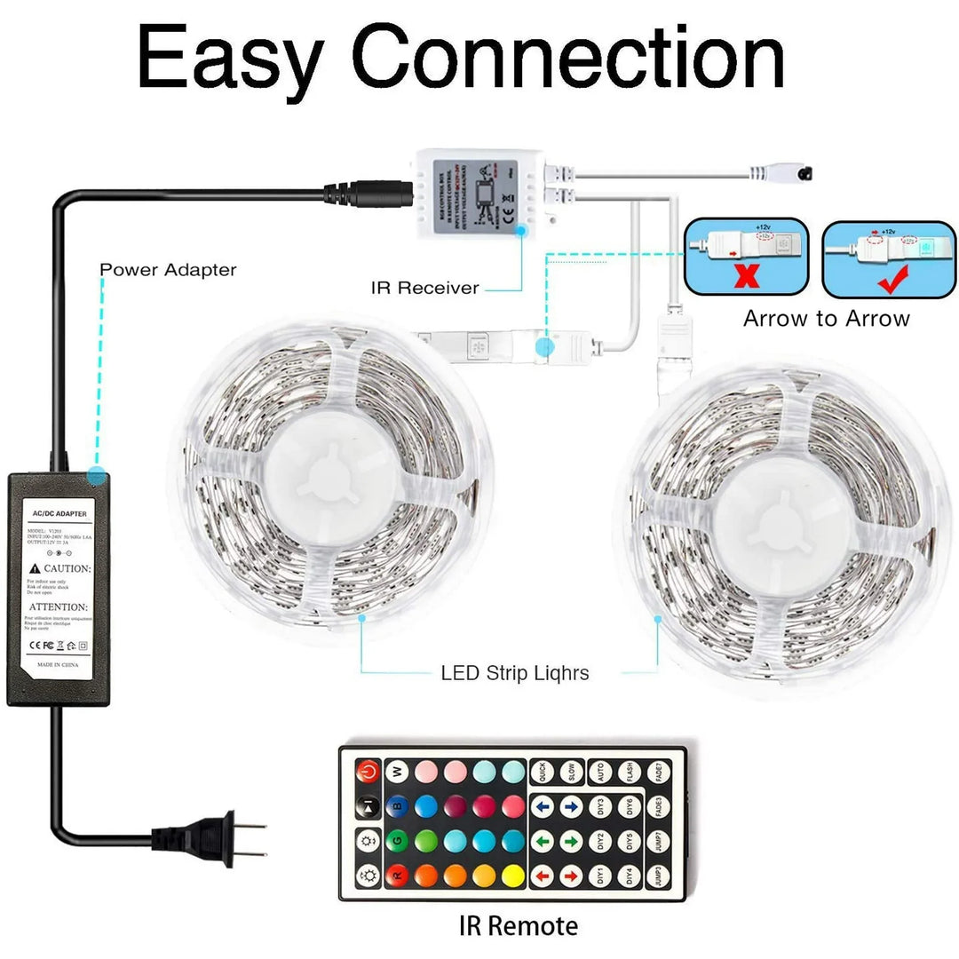 Hendrano™ 32.8 ft RGB LED Strip Lights with 44-Key Remote and 16 Colors