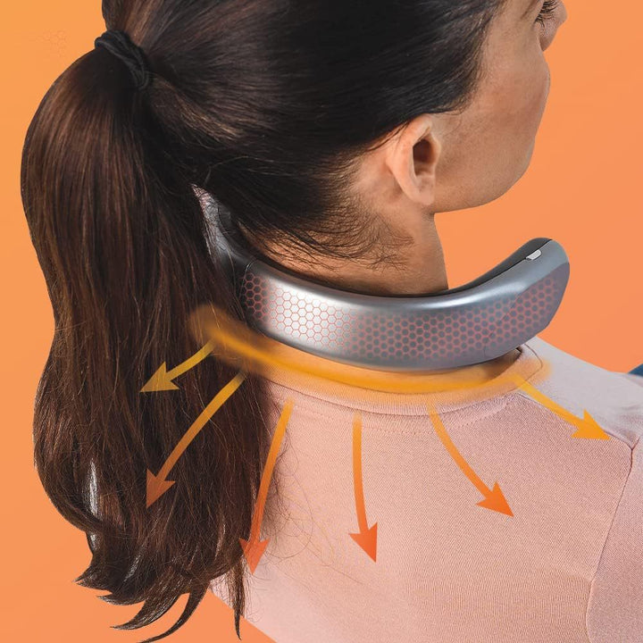 Gray cordless wearable neck heater