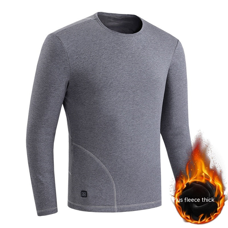 Black heated thermal underwear set with USB cable