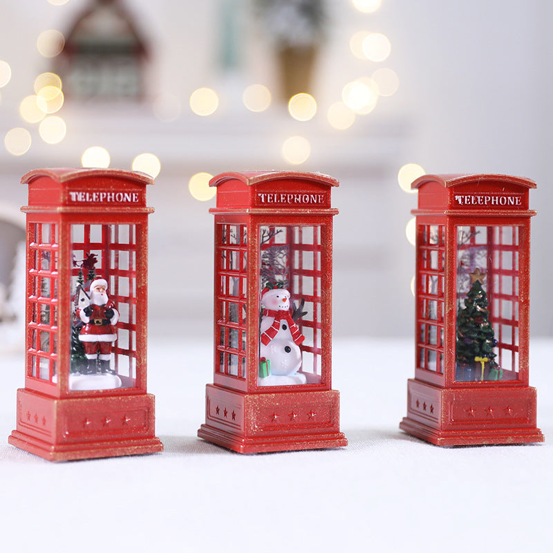 Swirling Glitter Christmas Lantern with Color-Changing LED