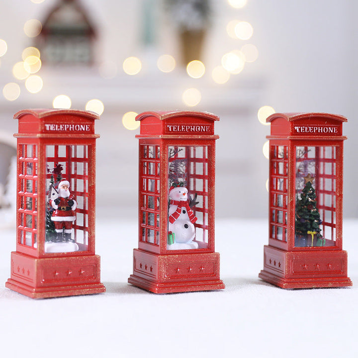 Swirling Glitter Christmas Lantern with Color-Changing LED