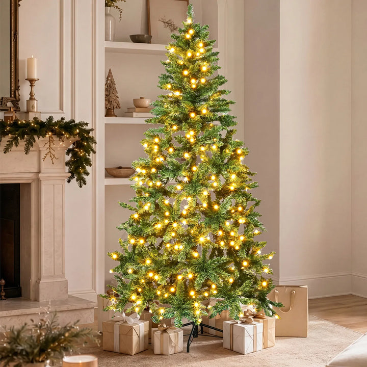 Flat back half Christmas tree against wall