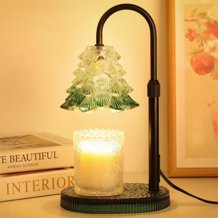 Green Candle Warmer Lamp with Timer and Dimmer, Wax Melter