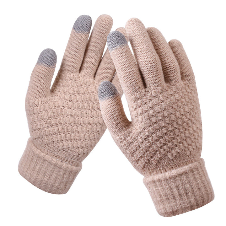 Textured knit touchscreen gloves