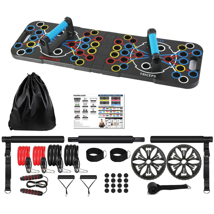 Hendrano Foldable Push-Up Board Home Gym Set with Accessories