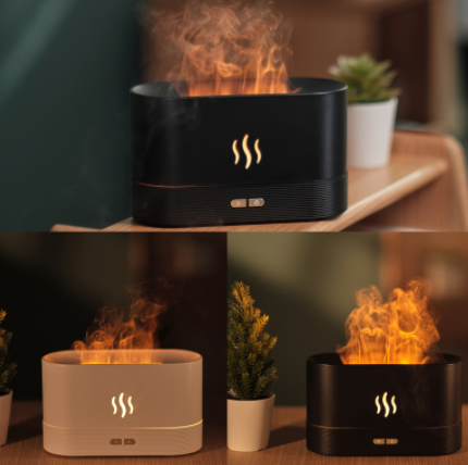 Ultrasonic Flame Light Aroma Diffuser with 7-Color Mist