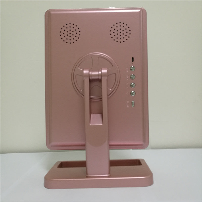 Rose gold lighted makeup mirror