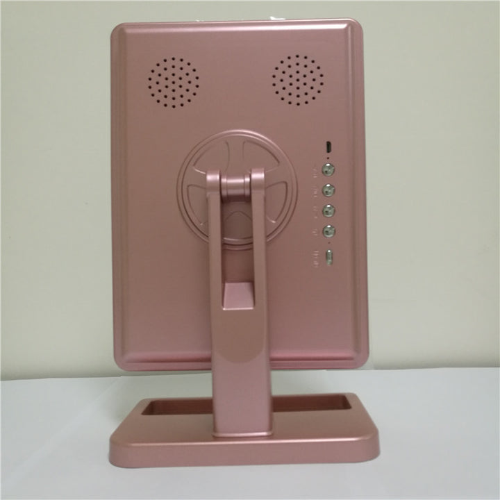 Rose gold lighted makeup mirror
