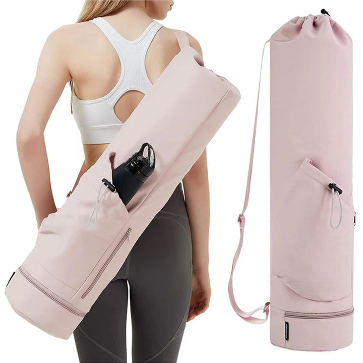 Yoga Mat Carrier Bag with Wet Pocket and Water Bottle Holder