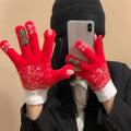 Hendrano™ Festive Fleece-Lined Convertible Fingerless Knit Gloves
