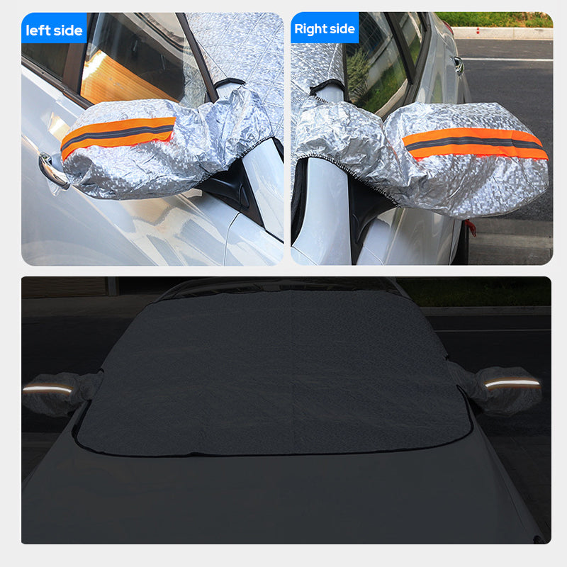 Magnetic 4-Season Windshield Cover with Reflective Mirror Covers
