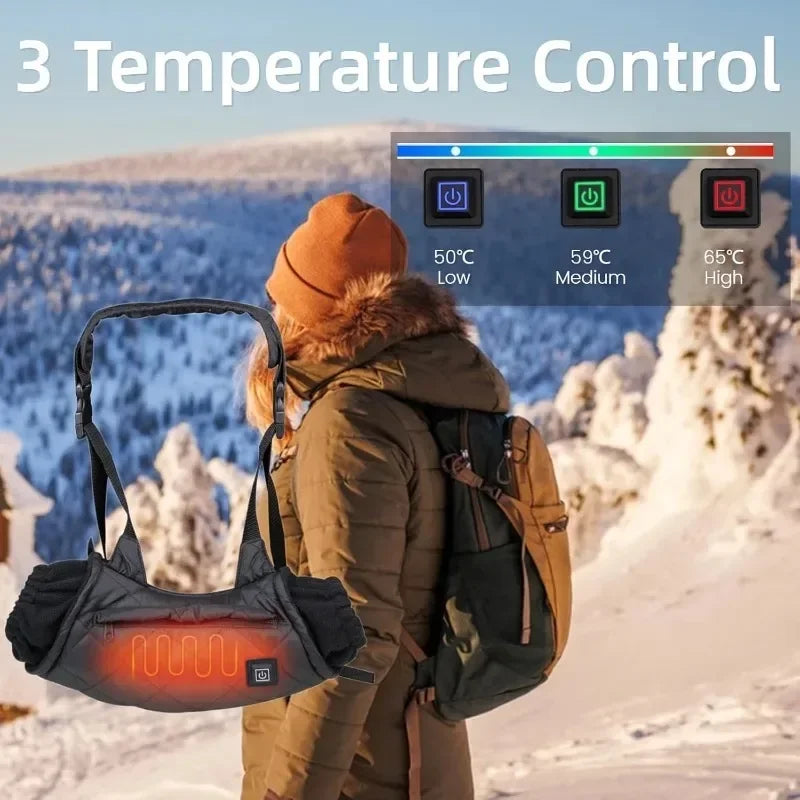 Hendrano™ Heated Hand Muff with 3 Heat Settings and Shoulder Strap