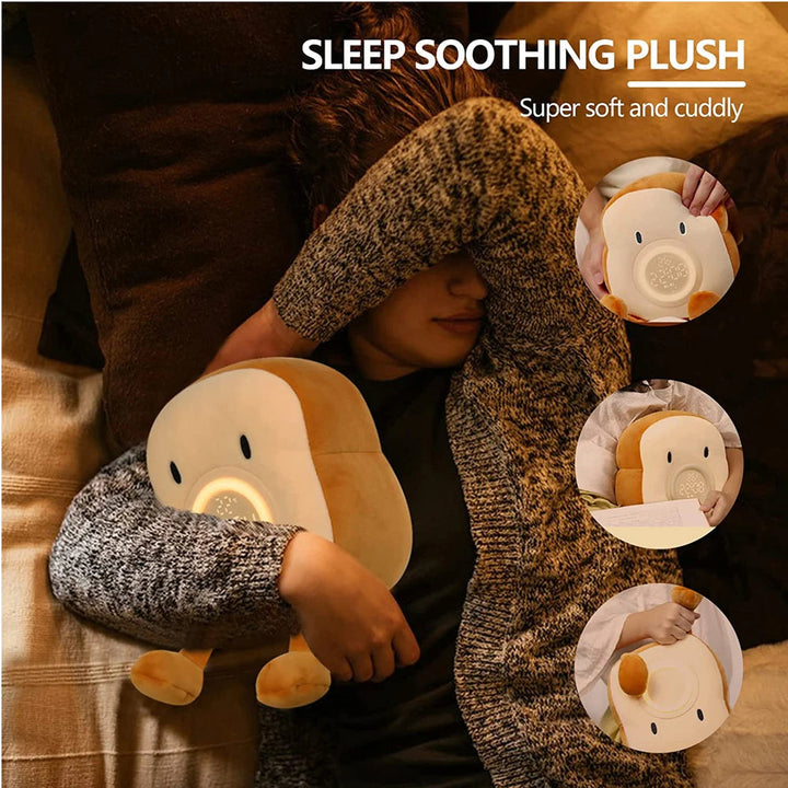 Toast Plush Alarm Clock with Dimmable Night Light and Phone Stand
