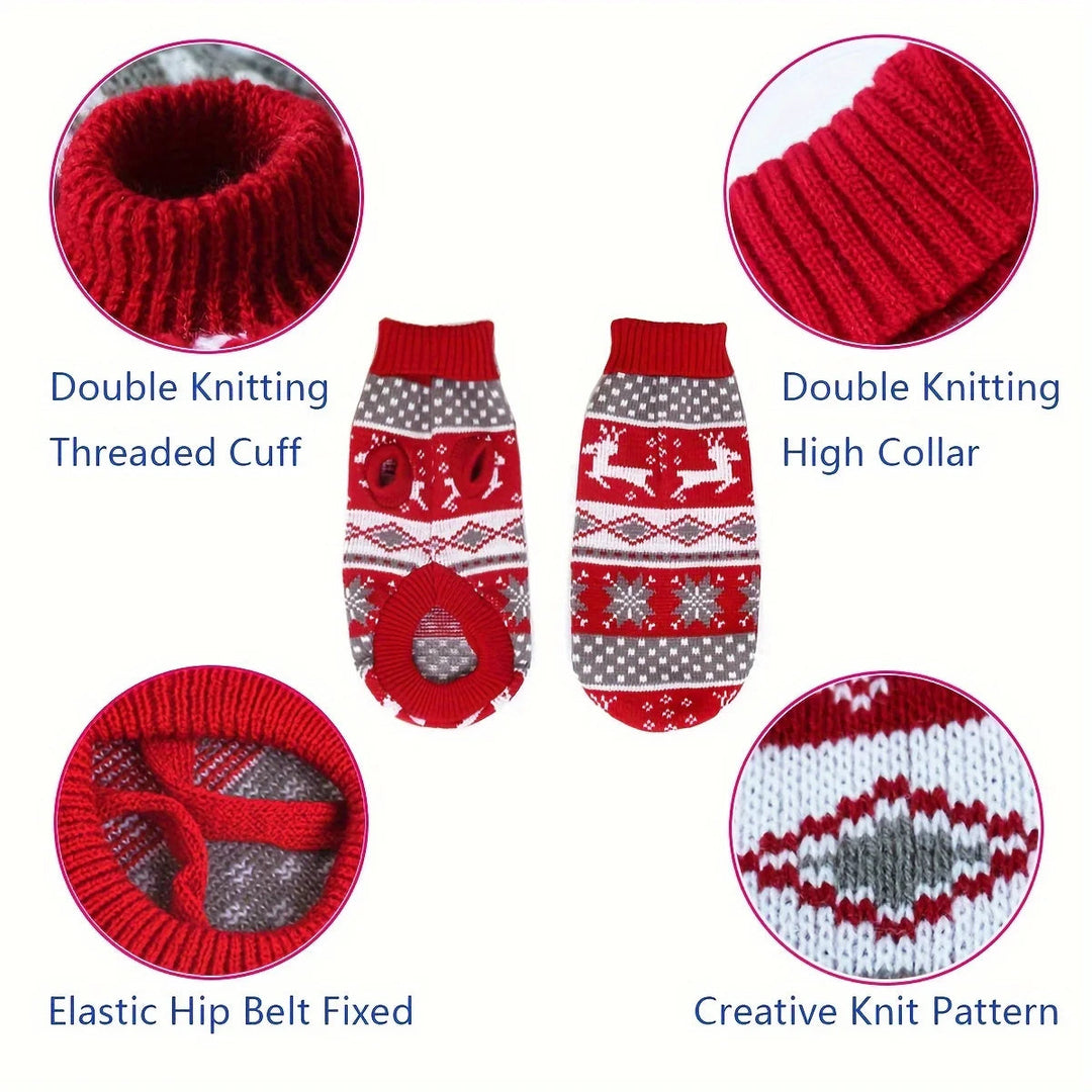 Hendrano™ Knitted Christmas Sweater for Small Dogs with Festive Pattern