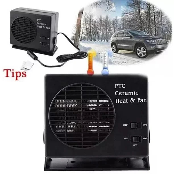 Hendrano™ Portable 12V Car Heater &amp; Fan, 150–300W Ceramic