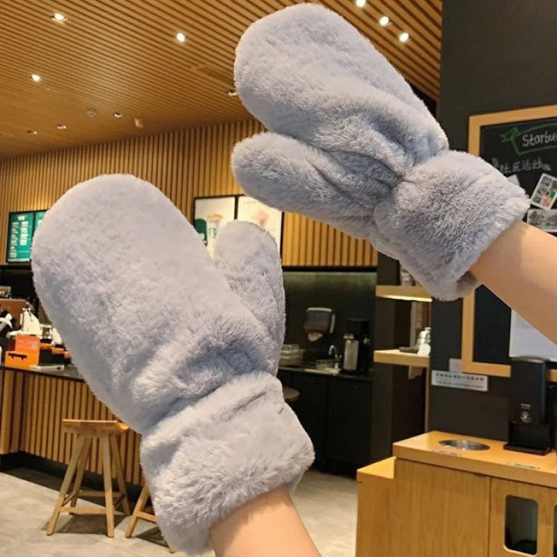 Hendrano™ Fluffy Plush Mittens with Thick Warm Lining for Women
