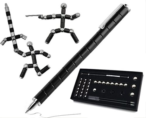 Hendrano™ Magnetic Fidget Pen with Stylus Tip and Build-Your-Own Shapes