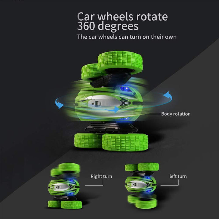 RC Stunt Car with 360° Flips, 4WD and LED Headlights