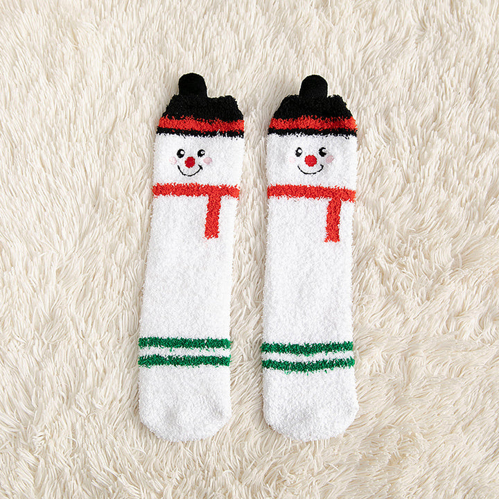 Kids fluffy Christmas reindeer socks