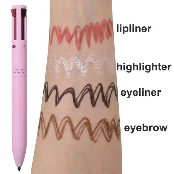4-in-1 Makeup Pen with Eyeliner, Lip Liner, Brow and Highlighter