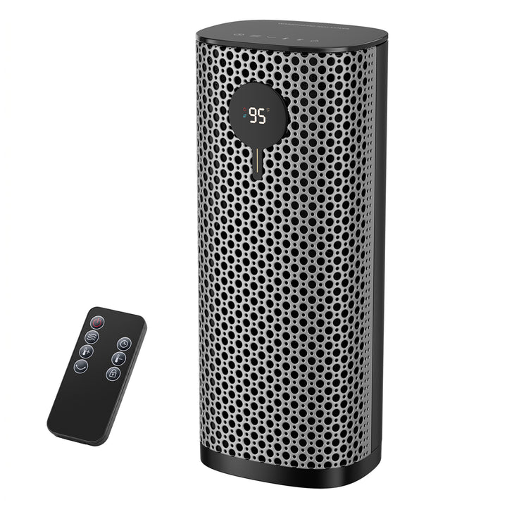 Gold ceramic tower heater with digital display