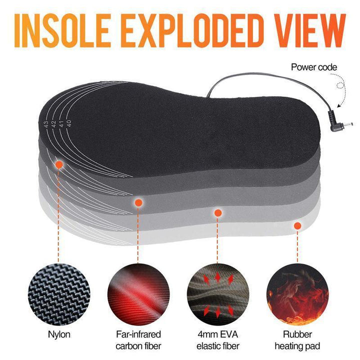 Hendrano™ USB Heated Shoe Insoles That Trim to Fit Boots and Sneakers