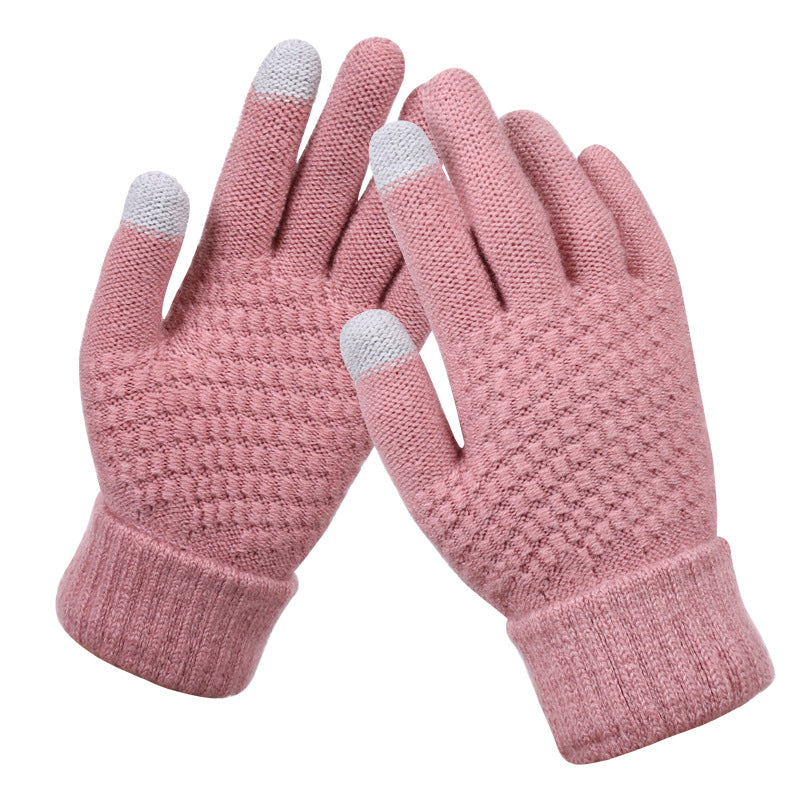 Textured knit touchscreen gloves