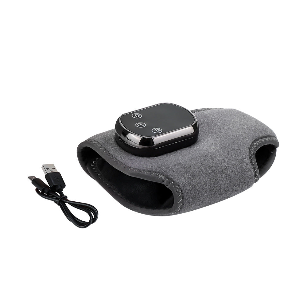 Gray heated ankle wrap with LED display