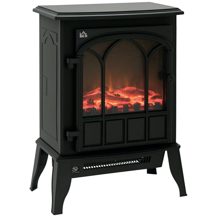 Hendrano Electric Fireplace Stove with LED Log Flames, 2,000 W