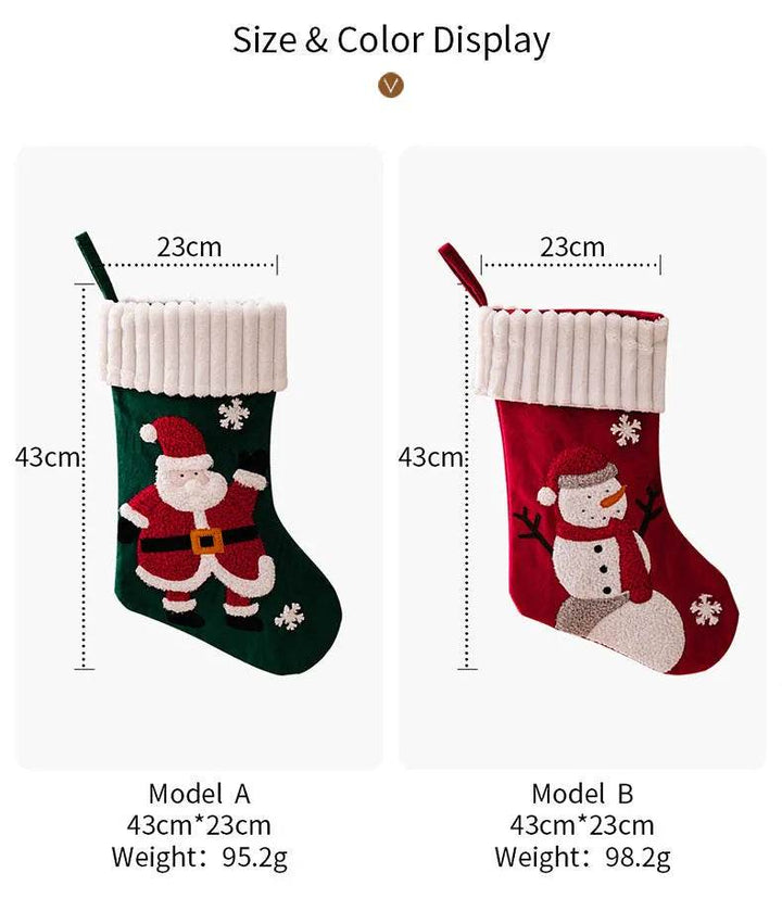 Gold Velvet Patch Christmas Stocking Ornament