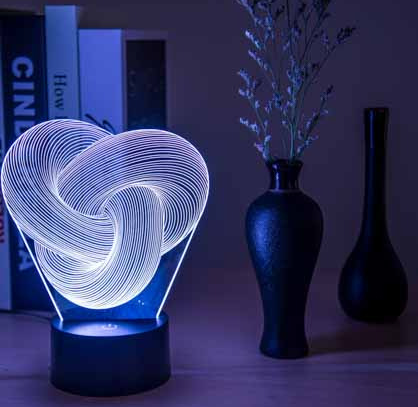Hendrano Twisted Knot 3D Illusion Acrylic Lamp with Touch Control
