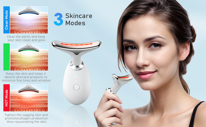 Heated Face and Neck Massager with 7 Light Modes