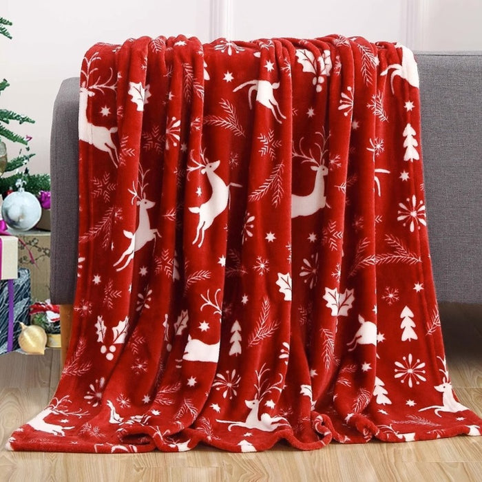 Hendrano Double-Sided Flannel Christmas Throw Blanket