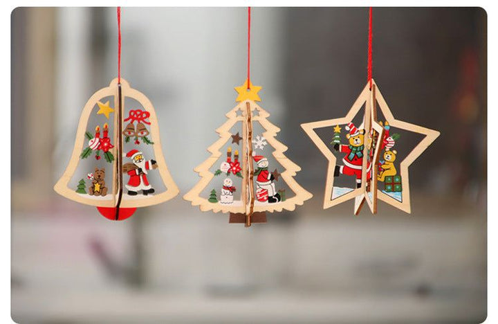 Laser-Cut 3D Wooden Christmas Ornaments – Star, Bell &amp; Bear