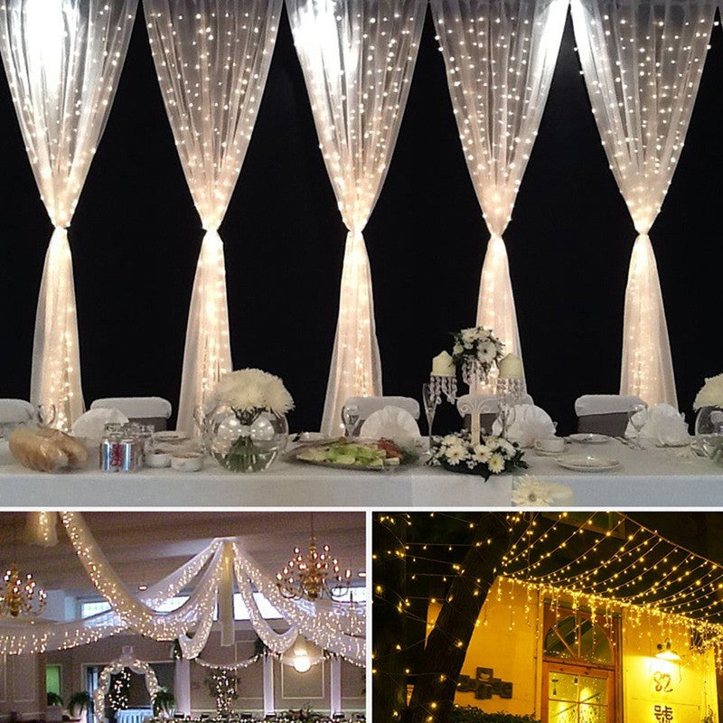Christmas LED Curtain Lights 3 x 3 m 304 Beads Remote Control