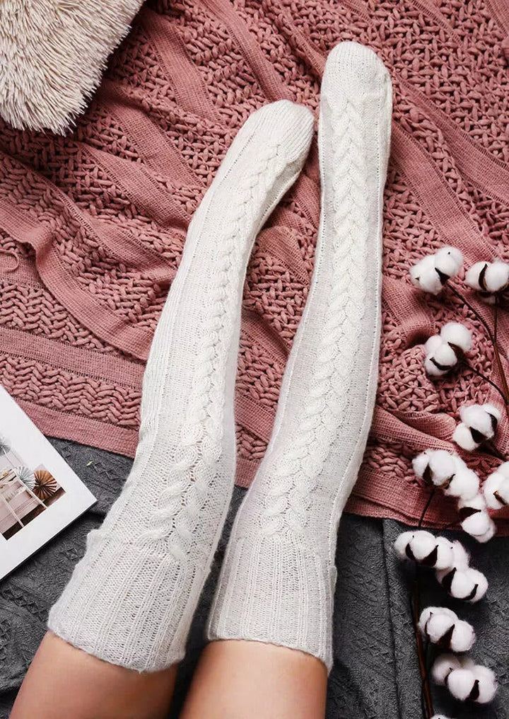 Extra-Long Over-the-Knee Knit Socks for Boots and Skirts