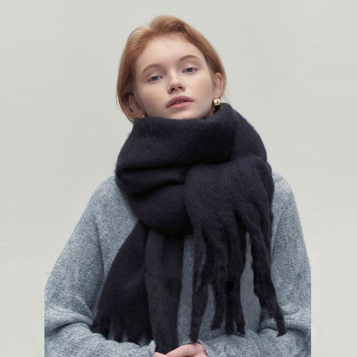 Hendrano Long Cashmere-Feel Scarf with Tassel Ends