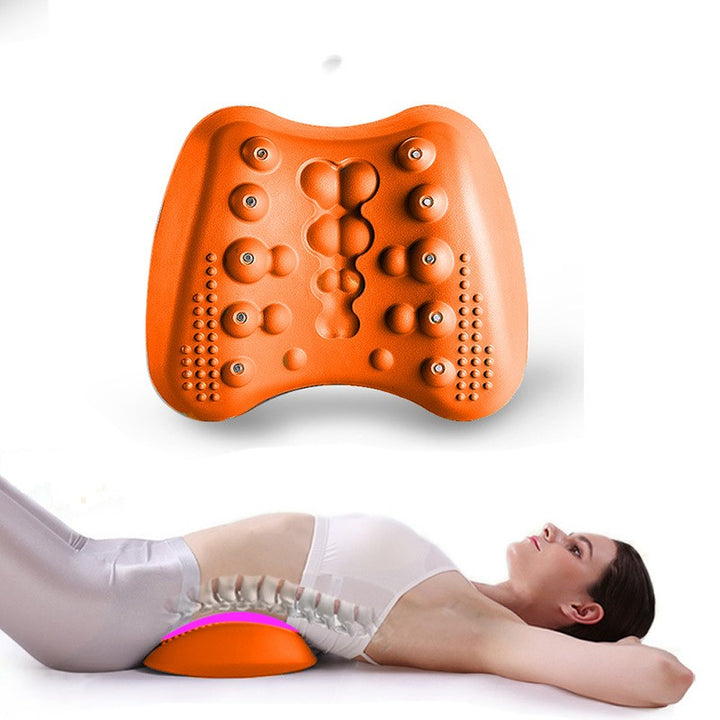 Curved foam lower back stretch pillow