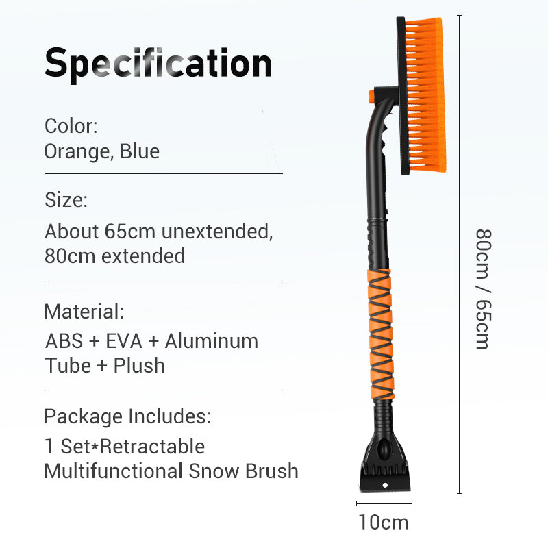 3-in-1 Extendable Snow Brush and Ice Scraper with Pivoting Head