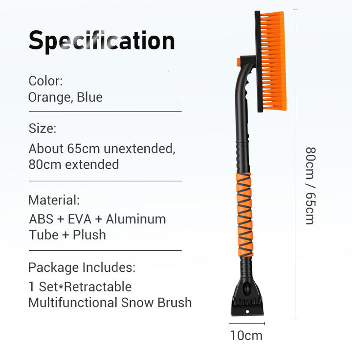 3-in-1 Extendable Snow Brush and Ice Scraper with Pivoting Head